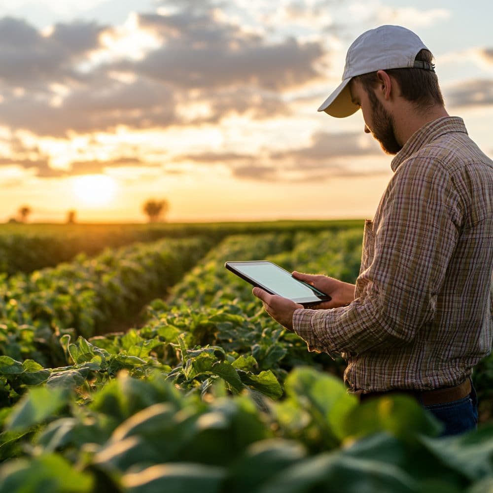 Field consultant with tablet — EU funded agriculture